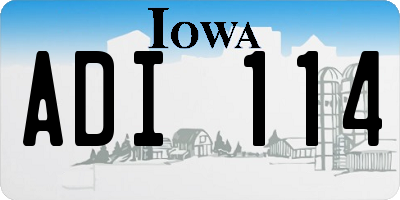 IA license plate ADI114