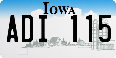 IA license plate ADI115