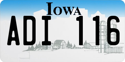 IA license plate ADI116