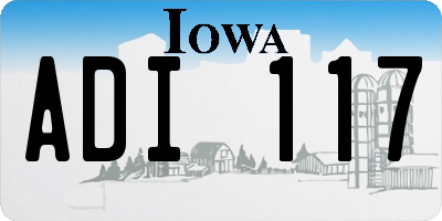 IA license plate ADI117