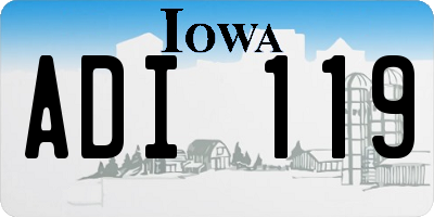 IA license plate ADI119