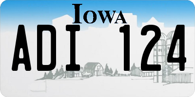 IA license plate ADI124
