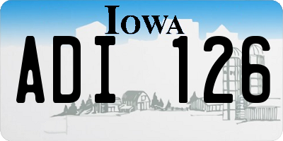 IA license plate ADI126
