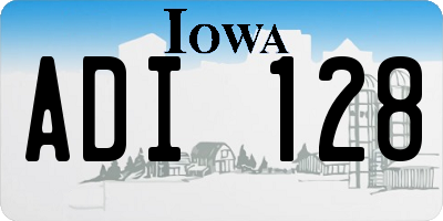 IA license plate ADI128