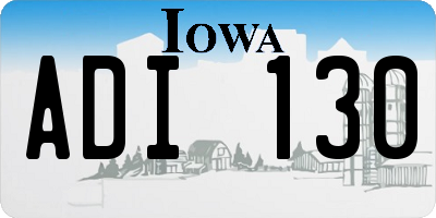 IA license plate ADI130
