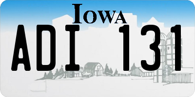 IA license plate ADI131