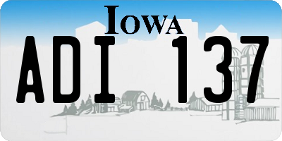 IA license plate ADI137