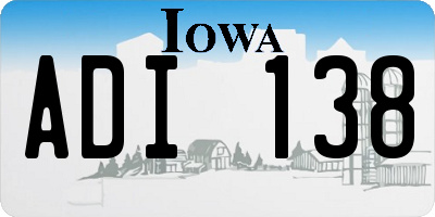 IA license plate ADI138