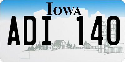 IA license plate ADI140