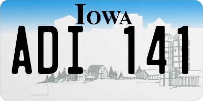 IA license plate ADI141