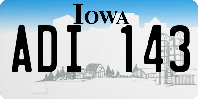 IA license plate ADI143