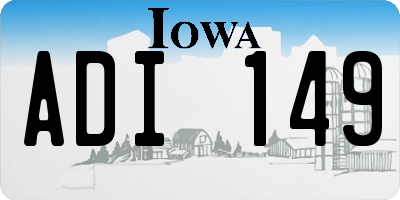 IA license plate ADI149