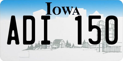 IA license plate ADI150