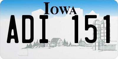 IA license plate ADI151