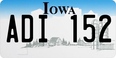IA license plate ADI152