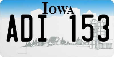 IA license plate ADI153