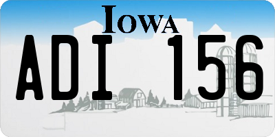 IA license plate ADI156