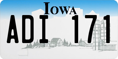 IA license plate ADI171