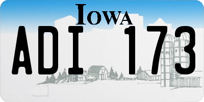 IA license plate ADI173