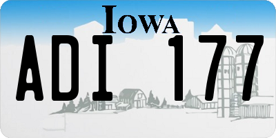 IA license plate ADI177
