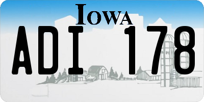 IA license plate ADI178
