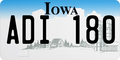 IA license plate ADI180