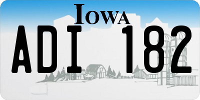 IA license plate ADI182