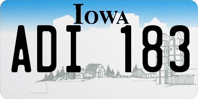 IA license plate ADI183