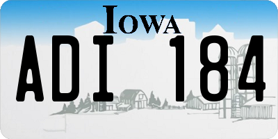 IA license plate ADI184