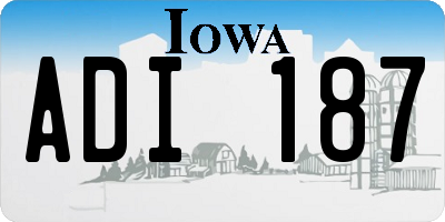 IA license plate ADI187