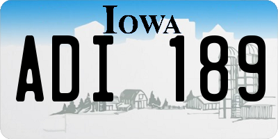 IA license plate ADI189
