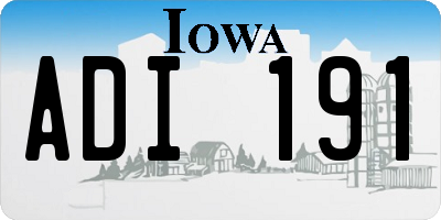 IA license plate ADI191