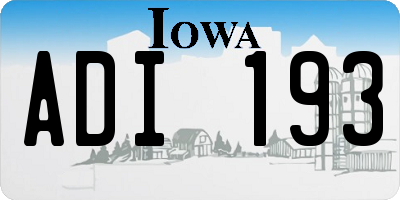 IA license plate ADI193