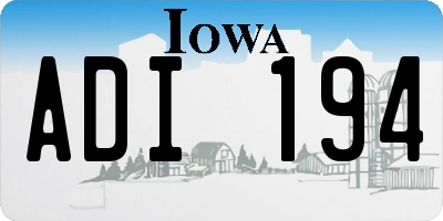 IA license plate ADI194