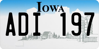 IA license plate ADI197