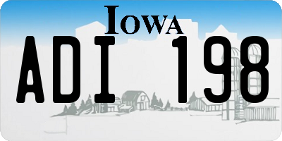 IA license plate ADI198