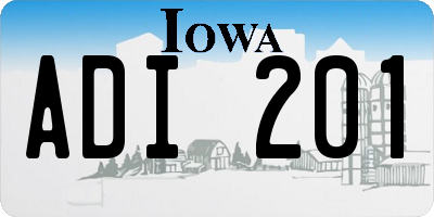 IA license plate ADI201