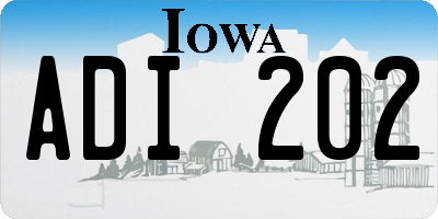 IA license plate ADI202