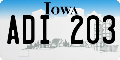 IA license plate ADI203
