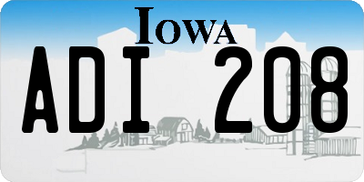 IA license plate ADI208