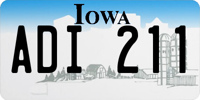 IA license plate ADI211