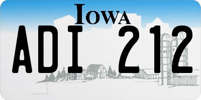 IA license plate ADI212