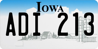 IA license plate ADI213