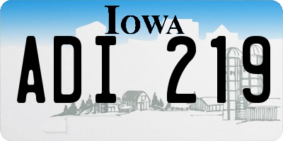 IA license plate ADI219