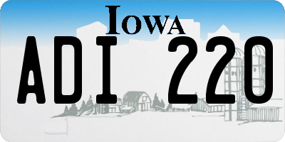 IA license plate ADI220