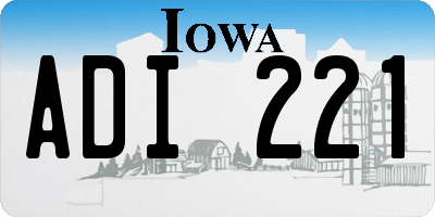 IA license plate ADI221