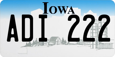 IA license plate ADI222
