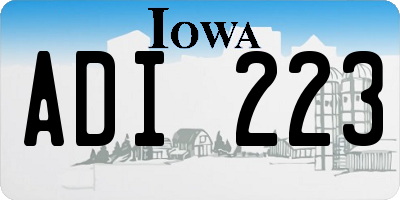 IA license plate ADI223