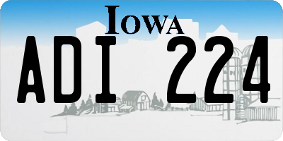 IA license plate ADI224