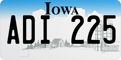 IA license plate ADI225